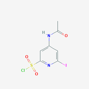 molecular formula C7H6ClIN2O3S B14848318 4-(Acetylamino)-6-iodopyridine-2-sulfonyl chloride 