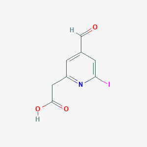 molecular formula C8H6INO3 B14848333 (4-Formyl-6-iodopyridin-2-YL)acetic acid CAS No. 1393551-70-6