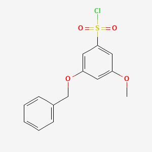 molecular formula C14H13ClO4S B14848370 3-(Benzyloxy)-5-methoxybenzenesulfonyl chloride 