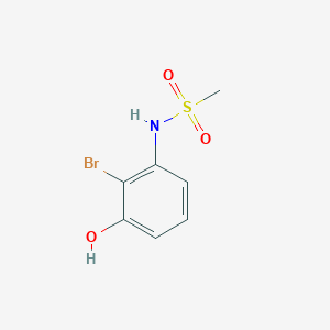 molecular formula C7H8BrNO3S B14848395 N-(2-Bromo-3-hydroxyphenyl)methanesulfonamide 