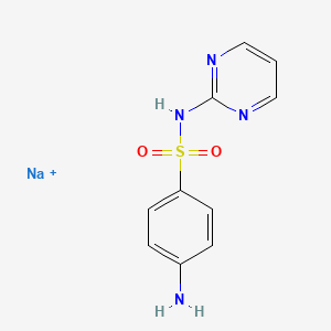 molecular formula C10H10N4NaO2S+ B14848438 Sulfanilamide, N(sup 1)-sodium deriv 