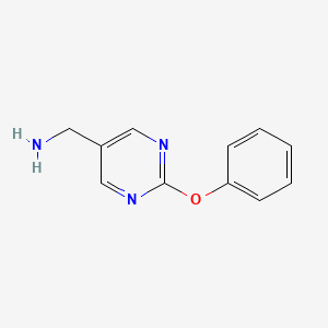 molecular formula C11H11N3O B14848458 (2-Phenoxypyrimidin-5-YL)methanamine 