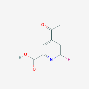 molecular formula C8H6FNO3 B14848459 4-Acetyl-6-fluoropyridine-2-carboxylic acid 