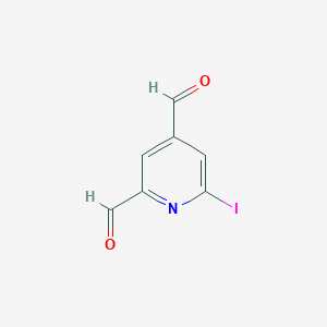 molecular formula C7H4INO2 B14848506 6-Iodopyridine-2,4-dicarbaldehyde 