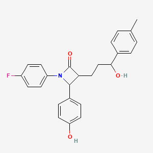 molecular formula C25H24FNO3 B14848597 1-(4-Fluorophenyl)-3-[3-hydroxy-3-(4-methylphenyl)propyl]-4-(4-hydroxyphenyl)azetidin-2-one 