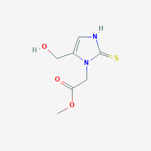 molecular formula C7H10N2O3S B14848743 (5-Hydroxymethyl-2-mercapto-imidazol-1-YL)-acetic acid methyl ester 