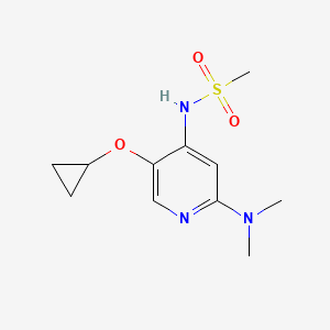 molecular formula C11H17N3O3S B14848749 N-(5-Cyclopropoxy-2-(dimethylamino)pyridin-4-YL)methanesulfonamide CAS No. 1243346-45-3