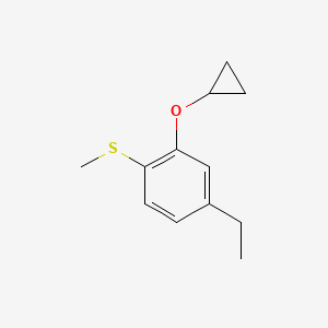 molecular formula C12H16OS B14848786 (2-Cyclopropoxy-4-ethylphenyl)(methyl)sulfane 