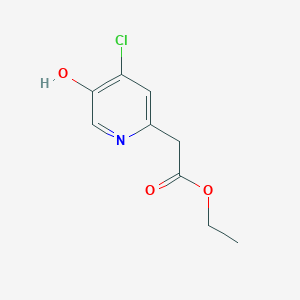 molecular formula C9H10ClNO3 B14848795 Ethyl (4-chloro-5-hydroxypyridin-2-YL)acetate 