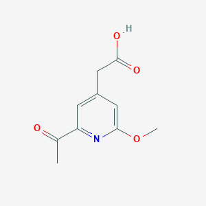 molecular formula C10H11NO4 B14848816 (2-Acetyl-6-methoxypyridin-4-YL)acetic acid 