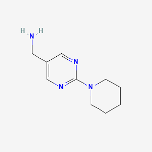 molecular formula C10H16N4 B14848854 (2-(Piperidin-1-YL)pyrimidin-5-YL)methanamine 