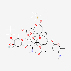 [2-[[16-[tert-butyl(dimethyl)silyl]oxy-11-[5-(dimethylamino)-6-methyloxan-2-yl]oxy-18-methoxy-5,12-dimethyl-3-oxo-4,17-dioxabicyclo[12.3.2]nonadeca-7,9-dien-19-yl]oxy]-5-[(4R)-5-[tert-butyl(dimethyl)silyl]oxy-4-hydroxy-4,6-dimethyloxan-2-yl]oxy-4-(dimethylamino)-6-methyloxan-3-yl] acetate