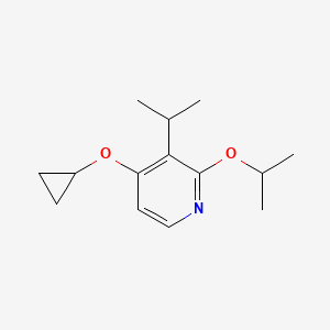 molecular formula C14H21NO2 B14848912 4-Cyclopropoxy-2-isopropoxy-3-isopropylpyridine 