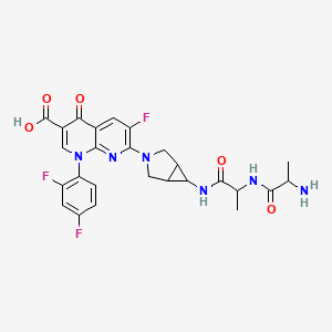 7-[(1S,5R)-6-[[(2S)-2-[[(2S)-2-aminopropanoyl]amino]propanoyl]amino]-3-azabicyclo[3.1.0]hexan-3-yl]-1-(2,4-difluorophenyl)-6-fluoro-4-oxo-1,8-naphthyridine-3-carboxylic acid