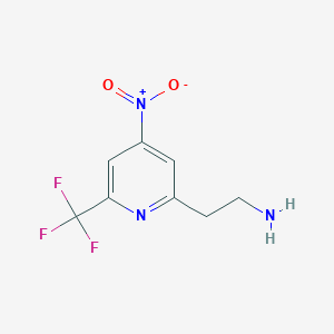 molecular formula C8H8F3N3O2 B14848998 2-[4-Nitro-6-(trifluoromethyl)pyridin-2-YL]ethanamine 