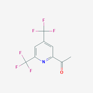 molecular formula C9H5F6NO B14849022 1-[4,6-Bis(trifluoromethyl)pyridin-2-YL]ethanone 