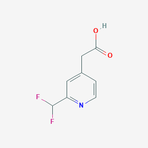 molecular formula C8H7F2NO2 B14849036 2-(Difluoromethyl)pyridine-4-acetic acid 