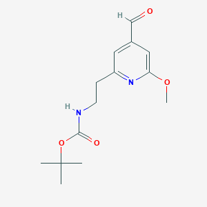 molecular formula C14H20N2O4 B14849047 Tert-butyl 2-(4-formyl-6-methoxypyridin-2-YL)ethylcarbamate 