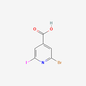 molecular formula C6H3BrINO2 B14849052 2-Bromo-6-iodoisonicotinic acid 