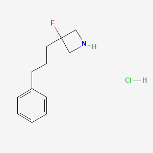 molecular formula C12H17ClFN B1484908 3-Fluoro-3-(3-phenylpropyl)azetidine hydrochloride CAS No. 2097959-88-9