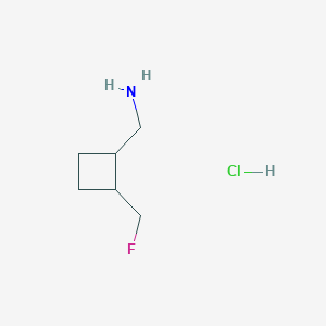 molecular formula C6H13ClFN B14849102 (2-(Fluoromethyl)cyclobutyl)methanamine hydrochloride 