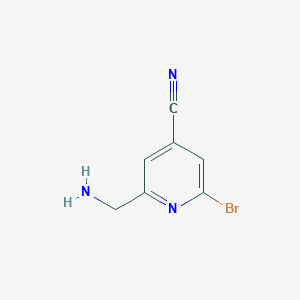 molecular formula C7H6BrN3 B14849124 2-(Aminomethyl)-6-bromoisonicotinonitrile 