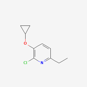 molecular formula C10H12ClNO B14849128 2-Chloro-3-cyclopropoxy-6-ethylpyridine 