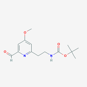 molecular formula C14H20N2O4 B14849146 Tert-butyl 2-(6-formyl-4-methoxypyridin-2-YL)ethylcarbamate CAS No. 1393544-94-9