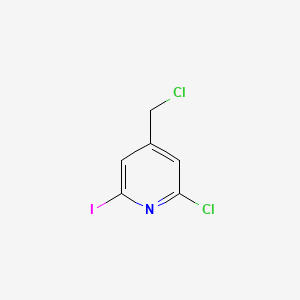 molecular formula C6H4Cl2IN B14849148 2-Chloro-4-(chloromethyl)-6-iodopyridine 