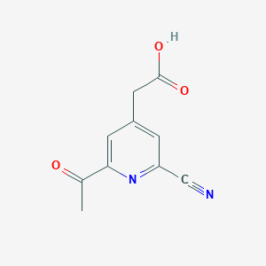 molecular formula C10H8N2O3 B14849185 (2-Acetyl-6-cyanopyridin-4-YL)acetic acid 