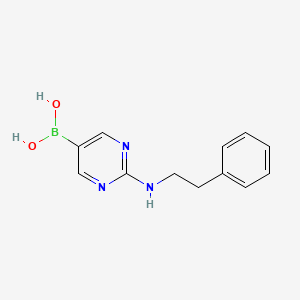 molecular formula C12H14BN3O2 B14849207 (2-[(2-Phenylethyl)amino]pyrimidin-5-YL)boronic acid 