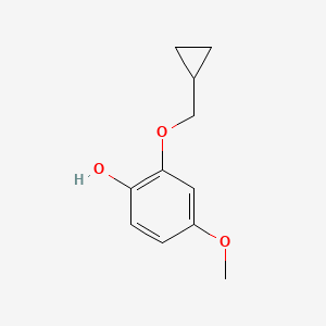 molecular formula C11H14O3 B14849208 2-(Cyclopropylmethoxy)-4-methoxyphenol 