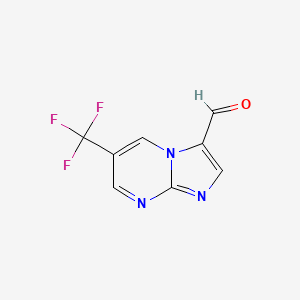 molecular formula C8H4F3N3O B14849230 6-(Trifluoromethyl)imidazo[1,2-A]pyrimidine-3-carbaldehyde 