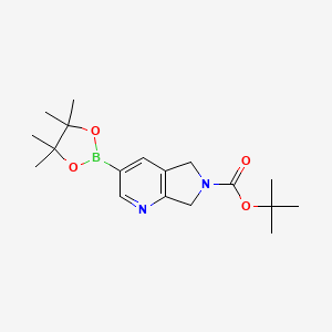 molecular formula C18H27BN2O4 B14849246 6-(Tert-butoxycarbonyl)-6,7-dihydro-5H-pyrrolo[3,4-B]pyridine-3-boronic acid pinacol ester 