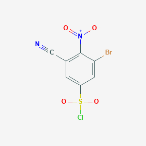 molecular formula C7H2BrClN2O4S B1484925 3-Bromo-5-cyano-4-nitrobenzenesulfonyl chloride CAS No. 1805489-01-3