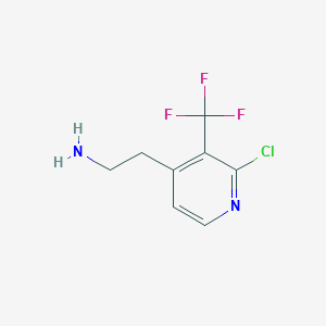 molecular formula C8H8ClF3N2 B14849260 2-[2-Chloro-3-(trifluoromethyl)pyridin-4-YL]ethanamine 