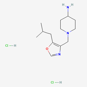 molecular formula C13H25Cl2N3O B1484927 1-((5-Isobutyloxazol-4-yl)methyl)piperidin-4-amine dihydrochloride CAS No. 2140316-60-3