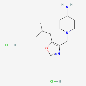 molecular formula C13H24ClN3O B1484927 1-((5-Isobutyloxazol-4-yl)methyl)piperidin-4-amine dihydrochloride CAS No. 2140316-60-3