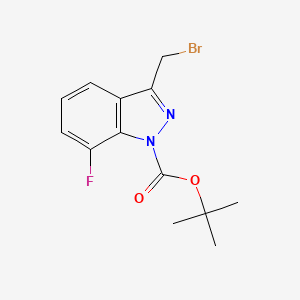 molecular formula C13H14BrFN2O2 B14849284 Tert-butyl 3-(bromomethyl)-7-fluoro-1H-indazole-1-carboxylate CAS No. 944899-37-0