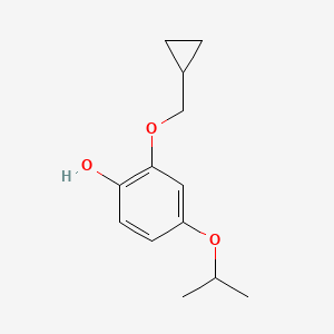 molecular formula C13H18O3 B14849302 2-(Cyclopropylmethoxy)-4-isopropoxyphenol 