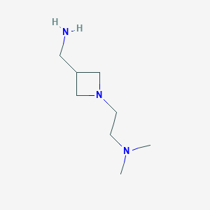 molecular formula C8H19N3 B14849314 3-Azetidinemethanamine, 1-[2-(dimethylamino)ethyl]- 