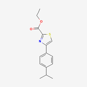 molecular formula C15H17NO2S B14849340 Ethyl 4-(4-isopropylphenyl)thiazole-2-carboxylate 