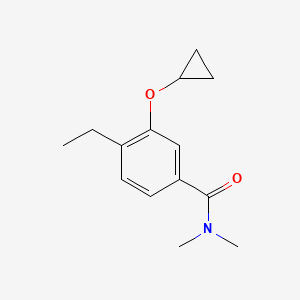 molecular formula C14H19NO2 B14849386 3-Cyclopropoxy-4-ethyl-N,N-dimethylbenzamide 