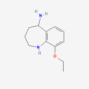 molecular formula C12H18N2O B14849394 9-Ethoxy-2,3,4,5-tetrahydro-1H-benzo[B]azepin-5-amine 