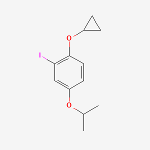 molecular formula C12H15IO2 B14849396 1-Cyclopropoxy-2-iodo-4-isopropoxybenzene 