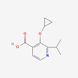 molecular formula C12H15NO3 B14849410 3-Cyclopropoxy-2-isopropylisonicotinic acid 