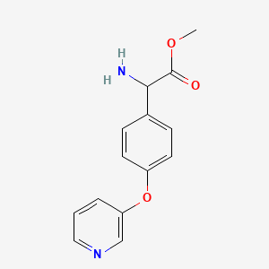 molecular formula C14H14N2O3 B14849422 Methyl 2-amino-2-(4-(pyridin-3-yloxy)phenyl)acetate 