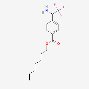 4-(1-Amino-2,2,2-trifluoro-ethyl)-benzoic acid heptyl ester