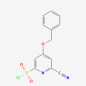 molecular formula C13H9ClN2O3S B14849438 4-(Benzyloxy)-6-cyanopyridine-2-sulfonyl chloride 