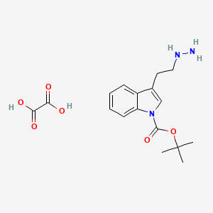 molecular formula C17H23N3O6 B14849449 tert-Butyl 3-(2-hydrazinylethyl)-1H-indole-1-carboxylate oxalate 